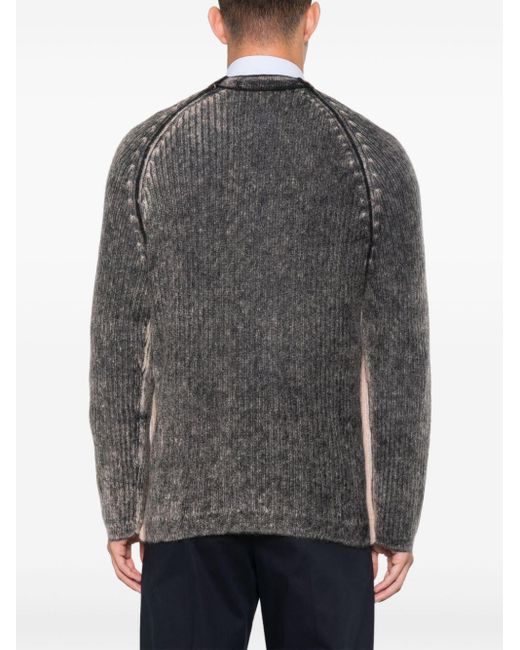 Paul Smith Gray Acid Wash-Effect Sweater for men