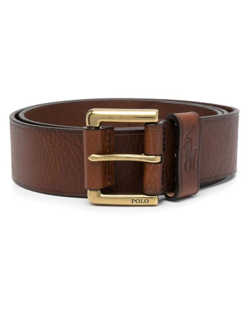 Polo Ralph Lauren Brown Pebbled-Texture Leather Belt for men