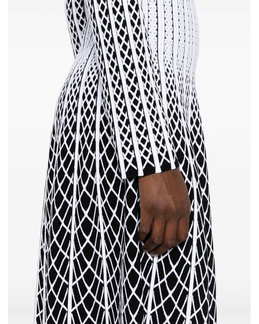 Antonino Valenti White Striped Midi Dress