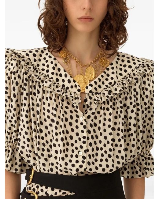 Top Con Volantes Y Lunares Chloé de color White