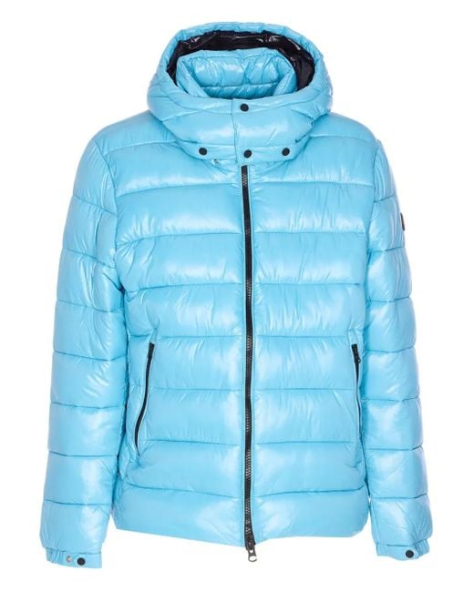 Save The Duck Blue Padded Hooded Jacket for men