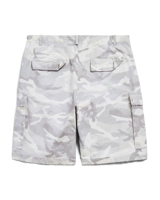 Balenciaga Katoenen Cargo Shorts Met Camouflageprint in het Gray