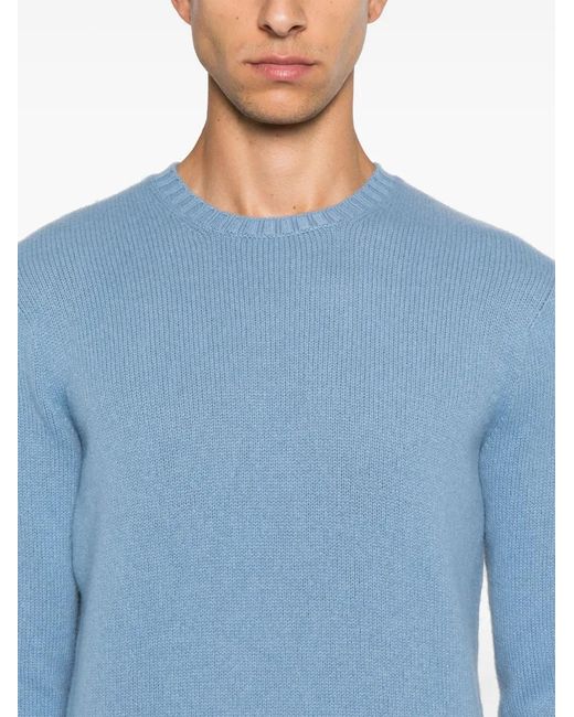 Drumohr Blue Cashmere Sweater for men