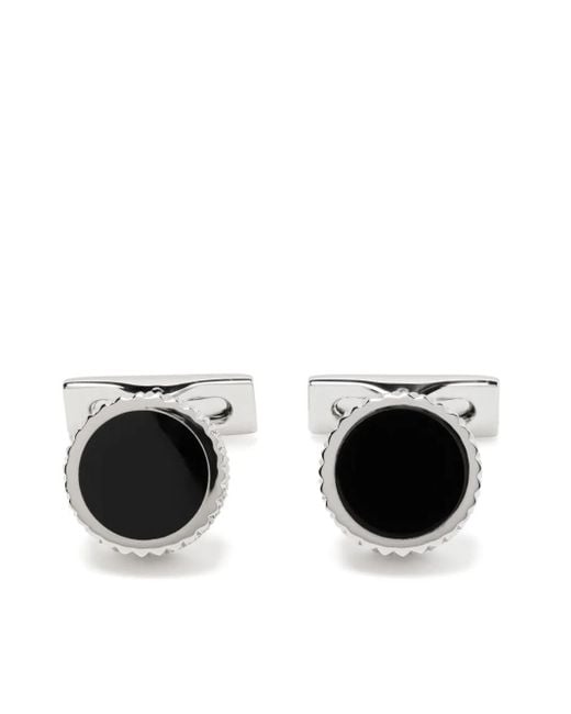 S T Dupont Black Round Cufflinks for men