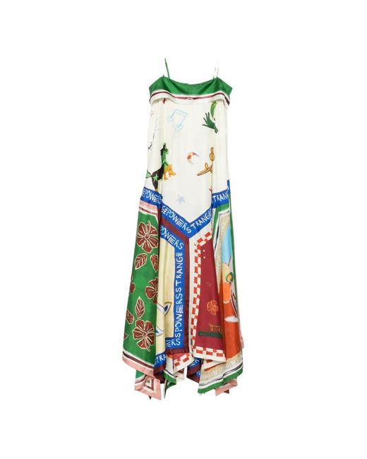 ALÉMAIS White Tangible Love Handkerchief-Hem Midi Dress
