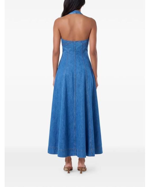 Nicholas Blue Halterneck Zip-Front Dress