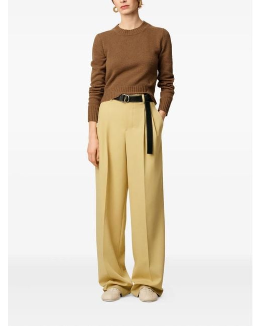 AMI Yellow Side-Straps Wool Trousers
