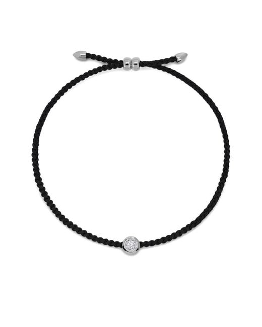 Monica Vinader White Solitaire Diamond Cord Bracelet