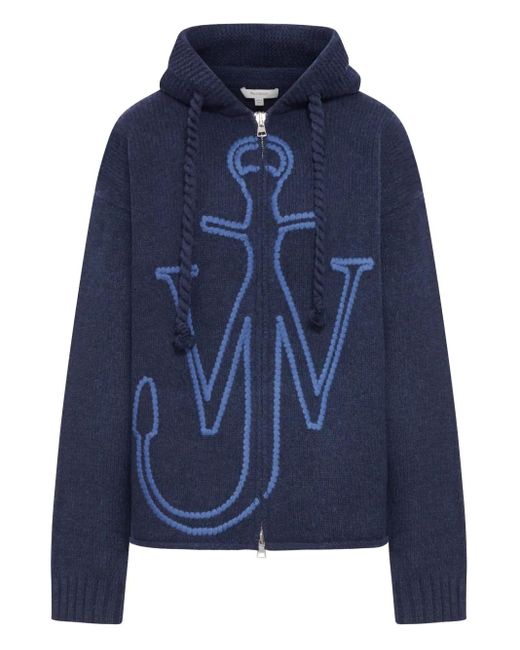 J.W. Anderson ジップアップ ウールパーカー Blue