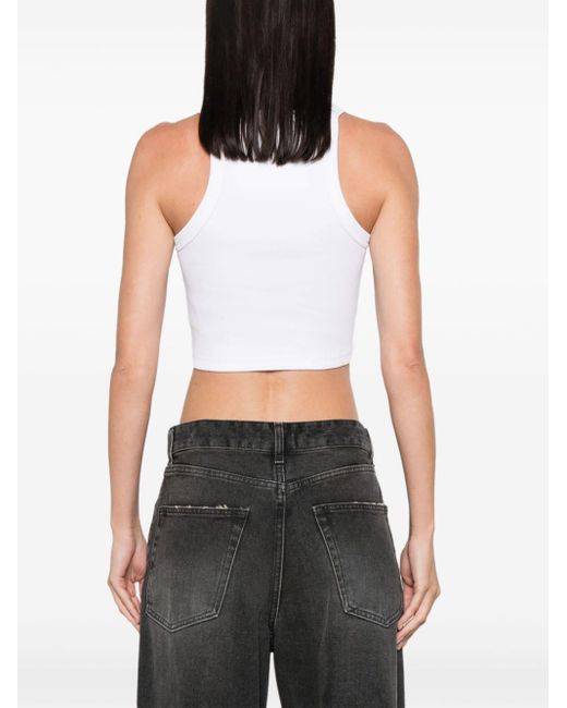 Givenchy White 4g Cropped Tank Top