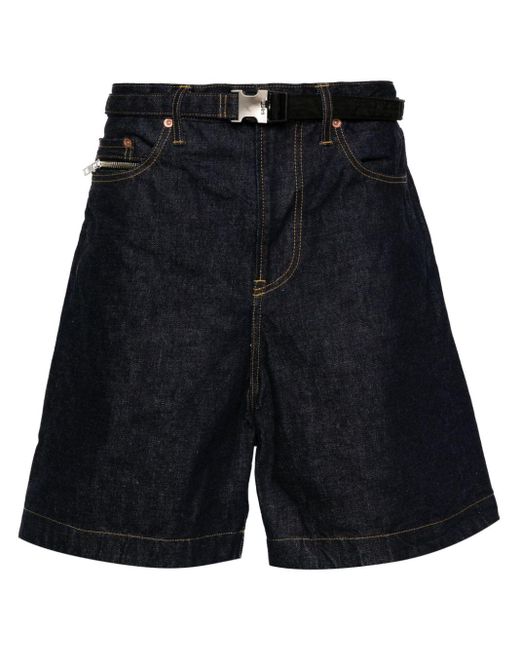Sacai Gerade Jeans-Shorts mit hohem Bund in Black für Herren