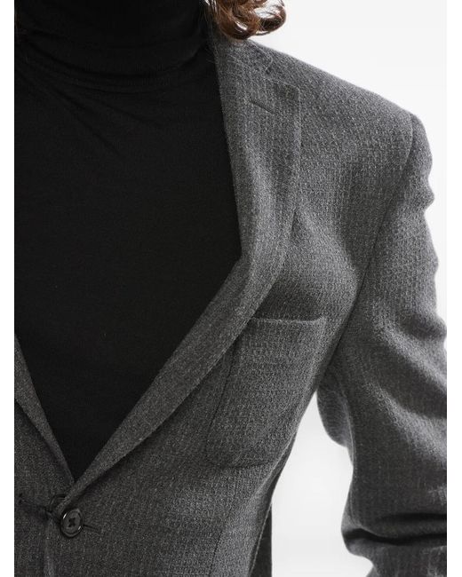 Corneliani Gray Buttoned Single-Breasted Blazer for men