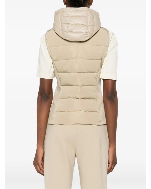 Patrizia Pepe Natural Hooded Sleeveless Down Gilet