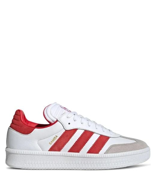 Adidas White Samba Xlg Stripes Low-Tops Sneakers