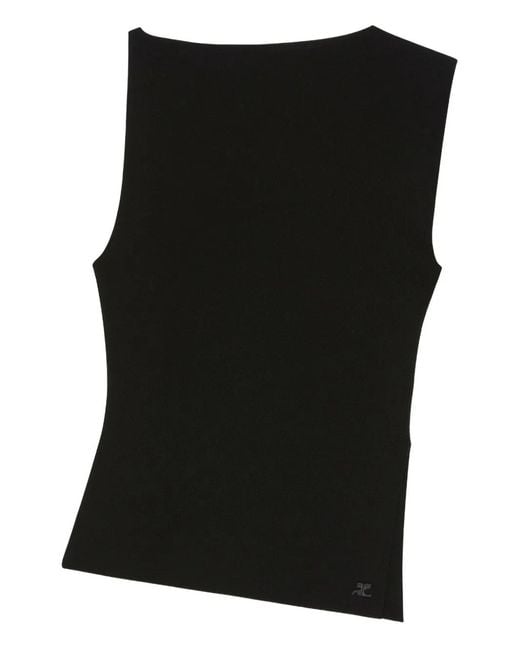 Courreges Black Oblique Interlock Top
