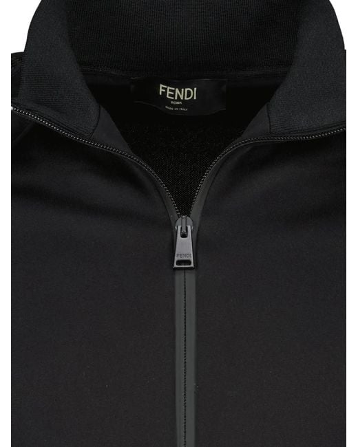 Fendi Black Zipped Sweatshirt for men