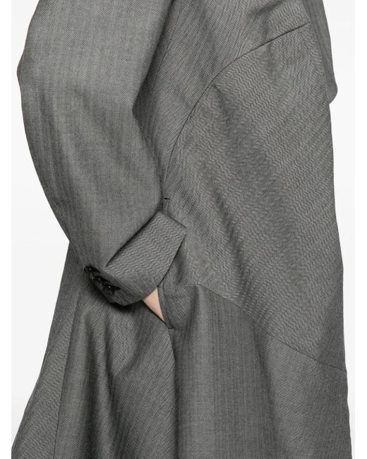 Comme des Garçons Gray Asymmetric Wool Coat