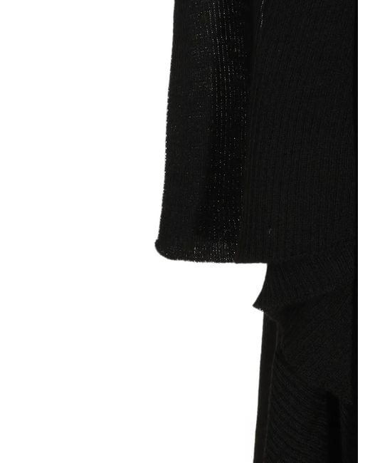 Rick Owens Black Draped Open-Front Cardigan