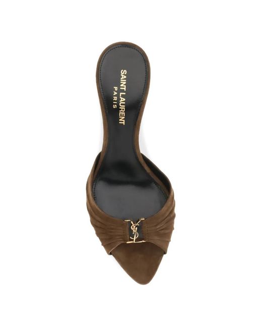 Saint Laurent Multicolor Sandals Mules Babylone Suede