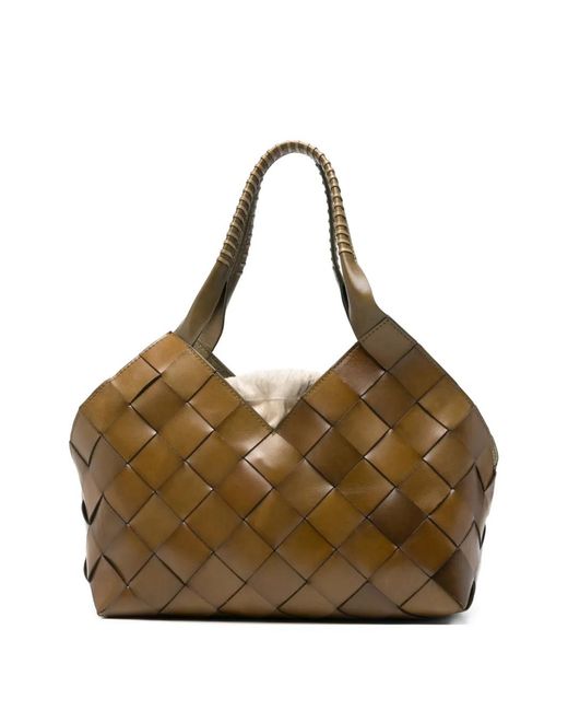 Dragon Diffusion Brown Castello Woven Shoulder Bag