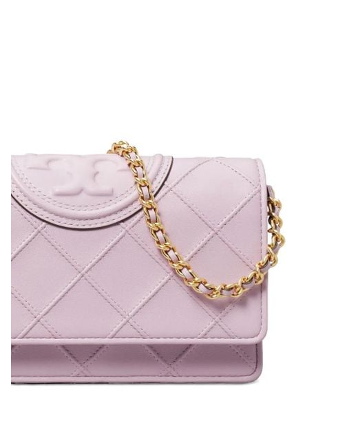 Tory Burch Pink Fleming Leather Chain Wallet
