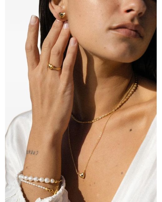 Ottoman Hands Metallic Heart-Pendant Necklace