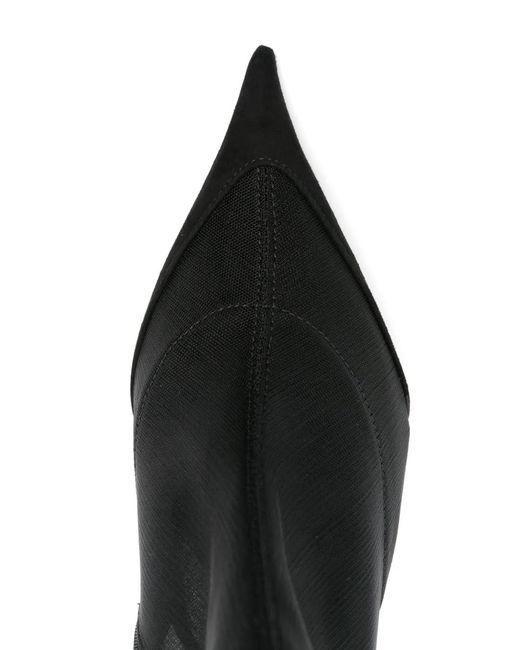 Mugler Black 95Mm Mesh Ankle Boots