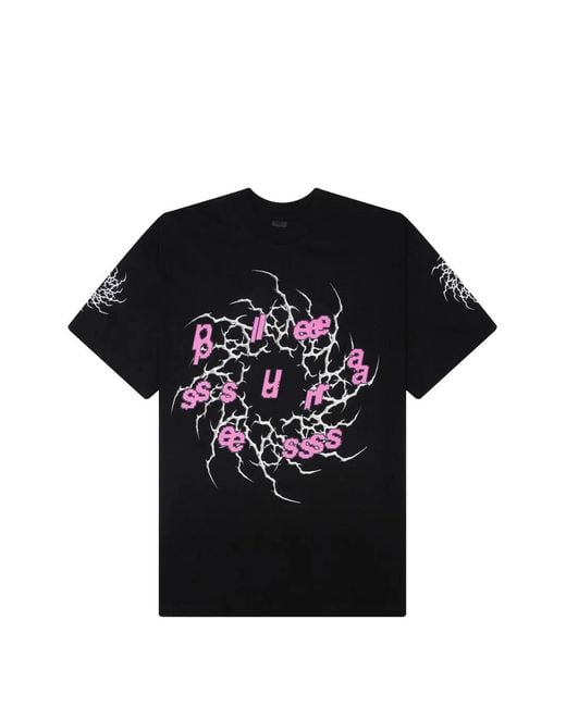Pleasures Black Rotation Graphic-Print T-Shirt for men