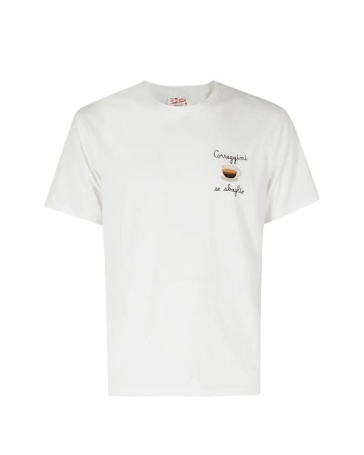 Mc2 Saint Barth White Portofino Embroidered T-Shirt for men