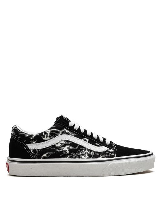 Vans Black Old Skool "Flames" Sneakers