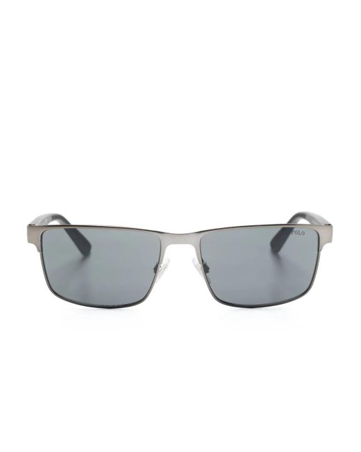 Polo Ralph Lauren Gray Rectangle-Frame Sunglasses for men