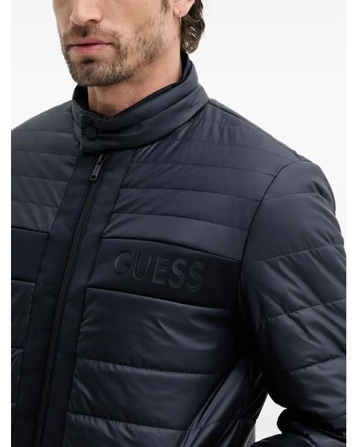 Guess Blue Quilted Logo Jacket for men