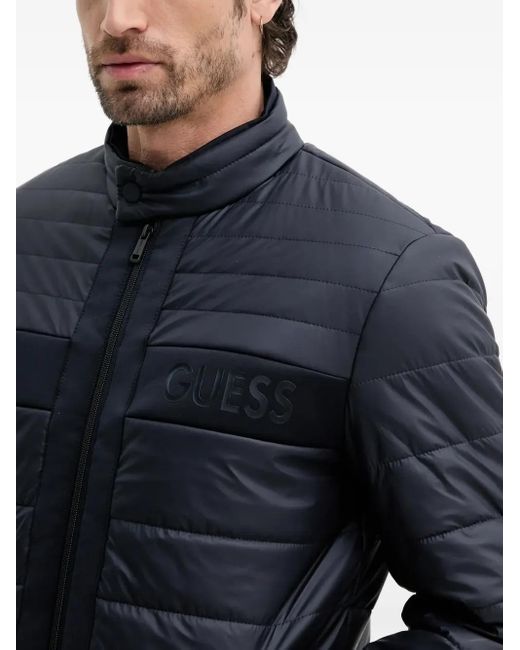 Guess Blue Quilted Logo Jacket for men