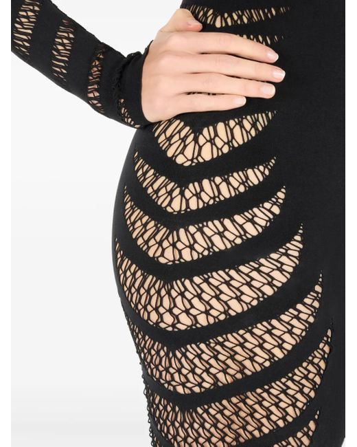 Roberto Cavalli Ripped-Effect Dress in Black | Lyst UK Roberto Cavalli Ripped-Effect Dress in Black | Lyst UK