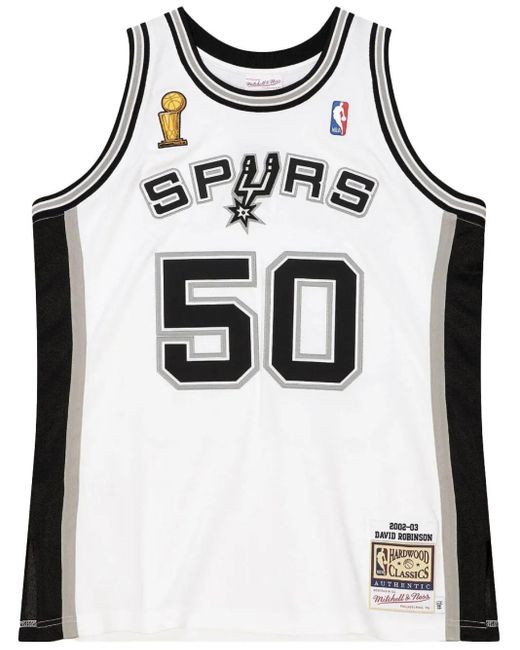 Mitchell & Ness Black "Nba San Antonio Spurs 2002 David Robinson" Home Finals Jersey for men