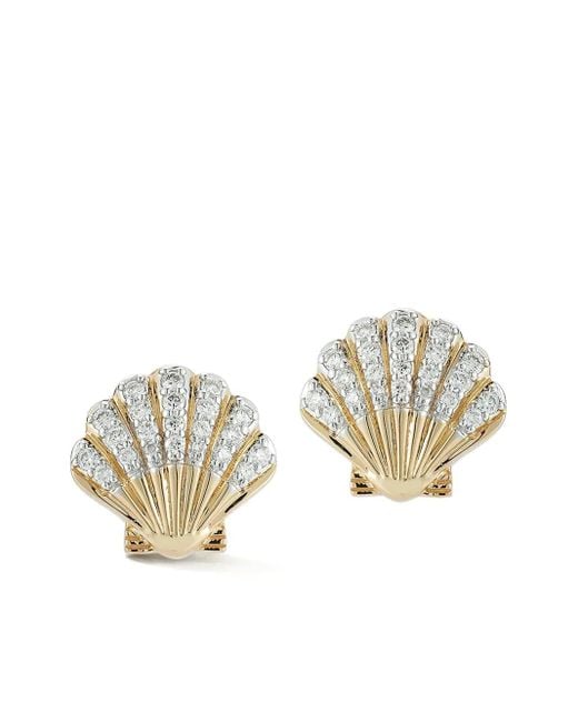 Mateo White 14kt Venus Gelbgoldohrringe mit Diamanten