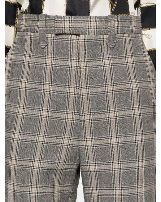 Gucci Gray Karierte Wide-Leg-Hose