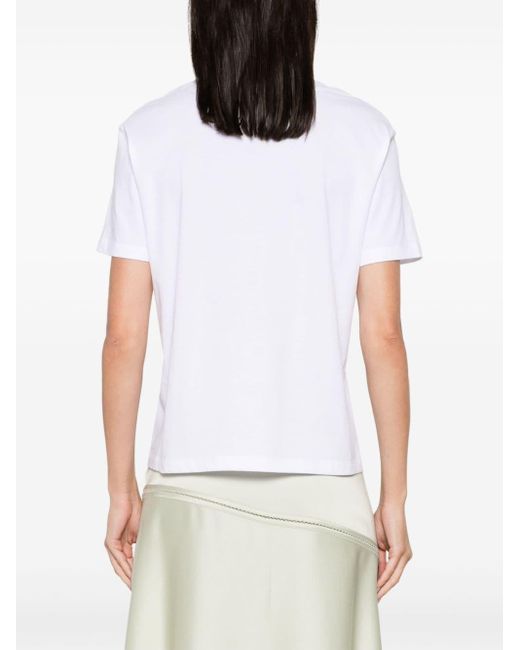 Allude White Jersey Cotton T-shirt