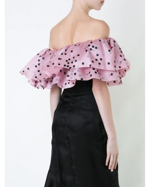Bambah Pink Ruffled Silk Organza Top