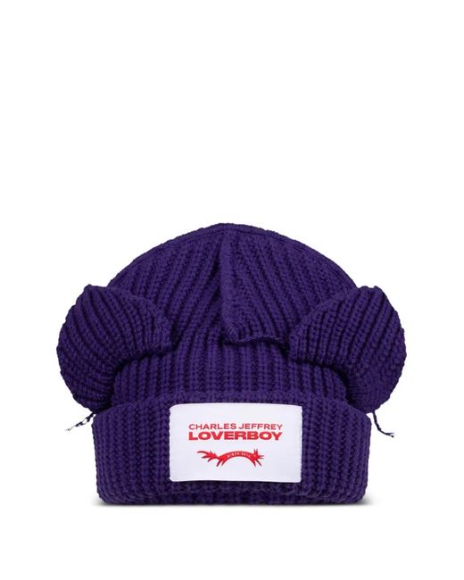 Charles Jeffrey Purple Ears Beanie