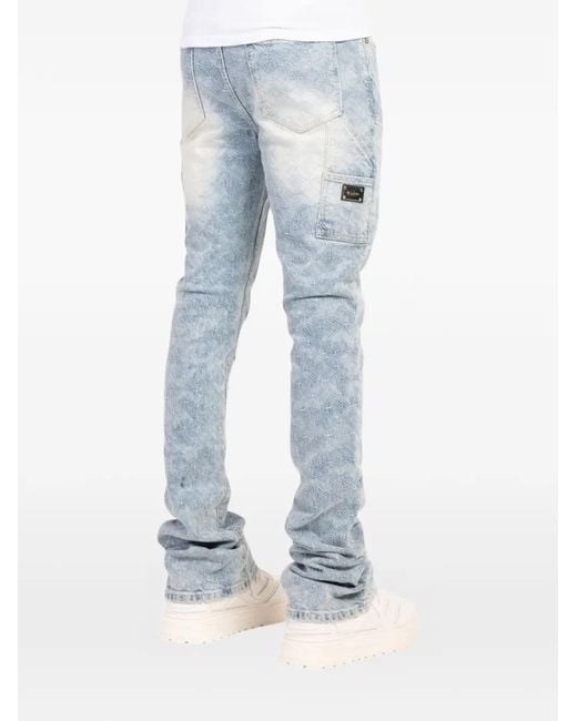 GUAPI Blue Sashiko Appliqué Jeans for men