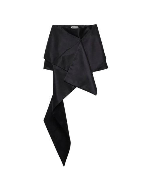 J.W. Anderson Black Cross-Drape Mini Skirt