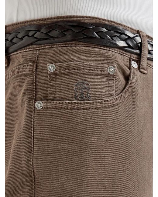 Brunello Cucinelli Gray Five-Pocket Button-Fastening Jeans for men