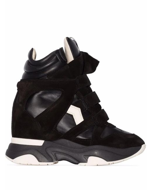 Isabel Marant Black Balksee Wedge Sneakers