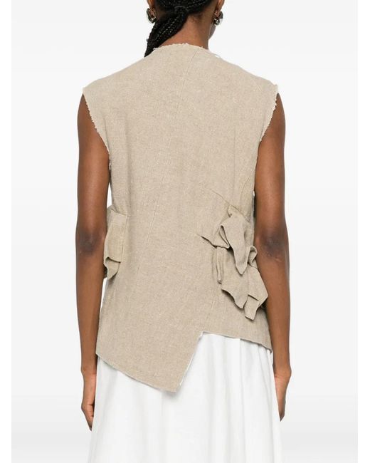 Chaqueta Sin Mangas Con Volantes Comme des Garçons de color White