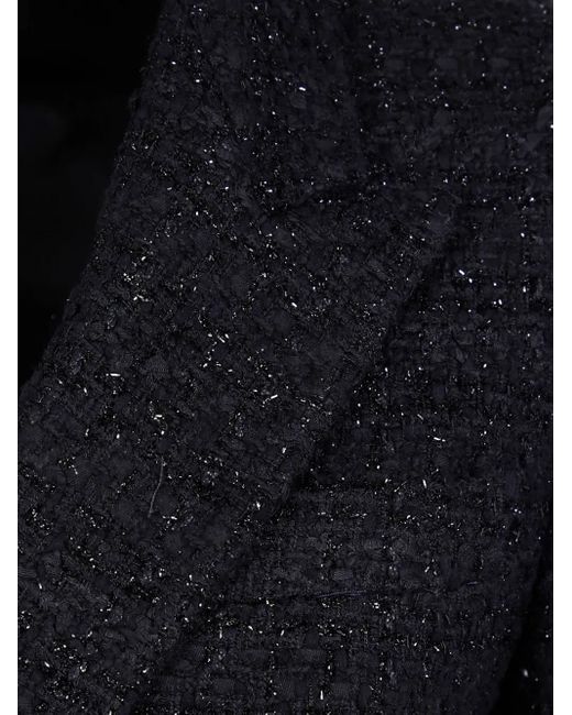 Tagliatore Black Metallic Tweed Double-Breasted Blazer
