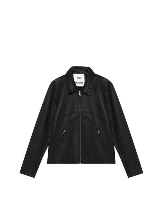 Won Hundred Black Dutton Leather Jacket for men