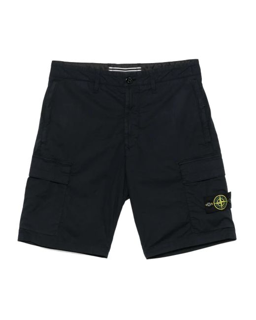 Stone Island Shorts Van Stretch-Katoen in het Black voor heren
