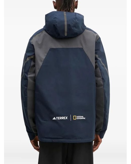 Adidas X National Geographic Kapuzenjacke in Colour-Block-Optik in Blue für Herren