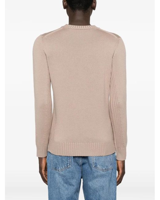 Kangra Natural Ribbed-Trim Crew-Neck Sweater for men
